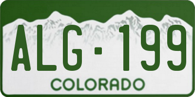 CO license plate ALG199