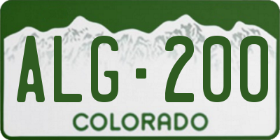 CO license plate ALG200