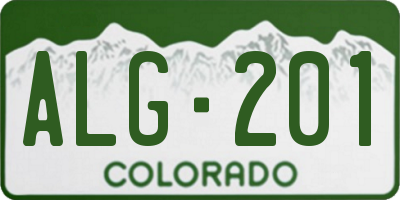CO license plate ALG201