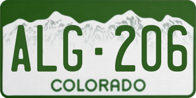 CO license plate ALG206