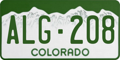CO license plate ALG208