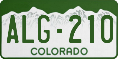 CO license plate ALG210