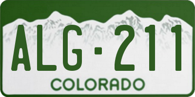 CO license plate ALG211