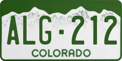 CO license plate ALG212