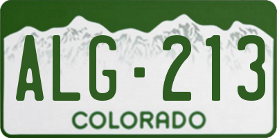 CO license plate ALG213