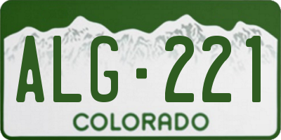 CO license plate ALG221
