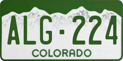 CO license plate ALG224