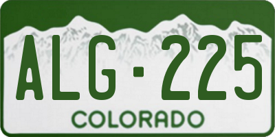 CO license plate ALG225
