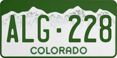 CO license plate ALG228