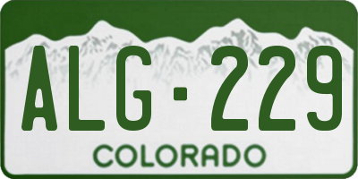 CO license plate ALG229