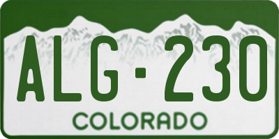 CO license plate ALG230