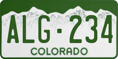 CO license plate ALG234