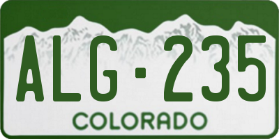 CO license plate ALG235