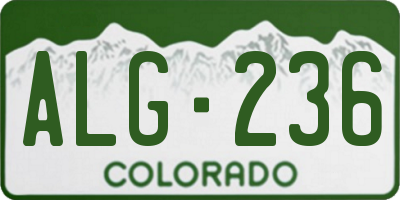 CO license plate ALG236