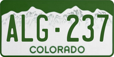 CO license plate ALG237