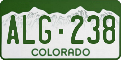 CO license plate ALG238