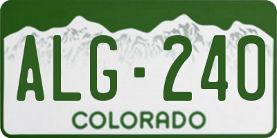 CO license plate ALG240
