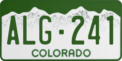 CO license plate ALG241