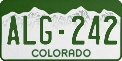 CO license plate ALG242