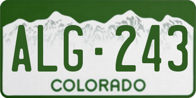 CO license plate ALG243