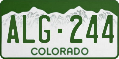CO license plate ALG244