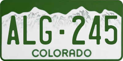 CO license plate ALG245