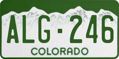 CO license plate ALG246