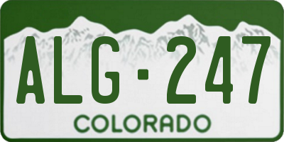 CO license plate ALG247