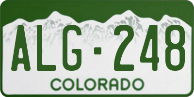 CO license plate ALG248