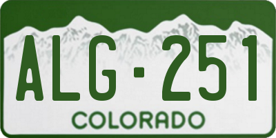 CO license plate ALG251