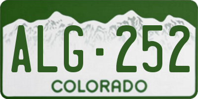 CO license plate ALG252