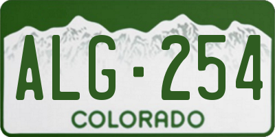 CO license plate ALG254