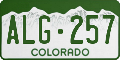 CO license plate ALG257