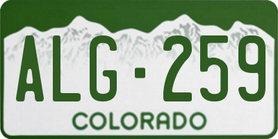 CO license plate ALG259