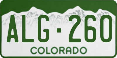 CO license plate ALG260