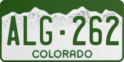CO license plate ALG262