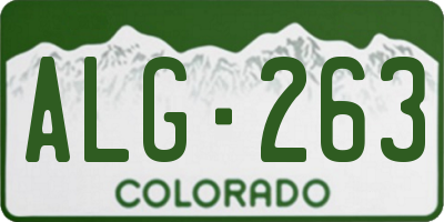 CO license plate ALG263