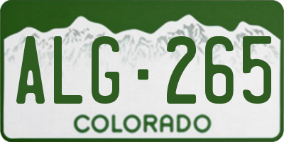 CO license plate ALG265