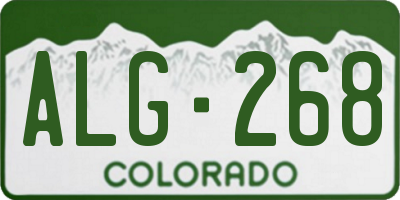 CO license plate ALG268
