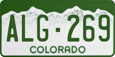 CO license plate ALG269