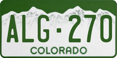 CO license plate ALG270