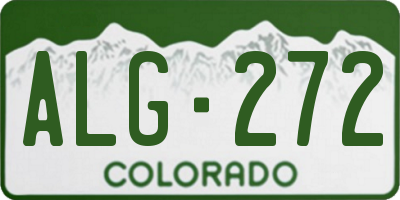 CO license plate ALG272