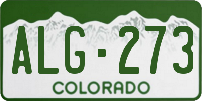 CO license plate ALG273