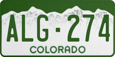 CO license plate ALG274