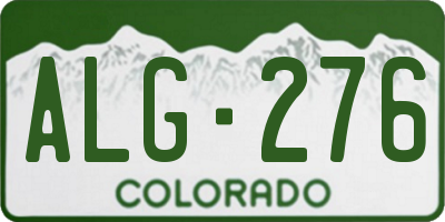 CO license plate ALG276