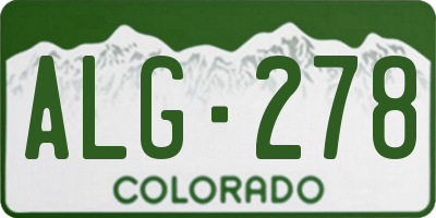 CO license plate ALG278