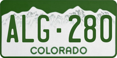 CO license plate ALG280