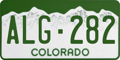 CO license plate ALG282