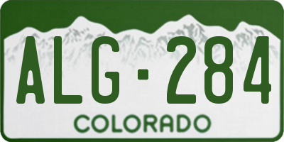CO license plate ALG284