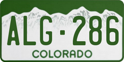 CO license plate ALG286